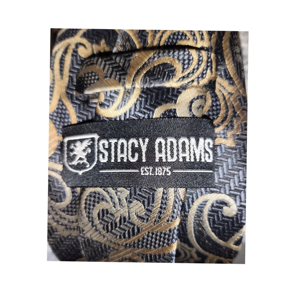 STACY ADAMS GRAY TEXTURED ABSTRACT PRINT DESIGNER TIE, BNWT - Picture 5 of 5